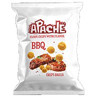 Flour chips with barbeque flavor